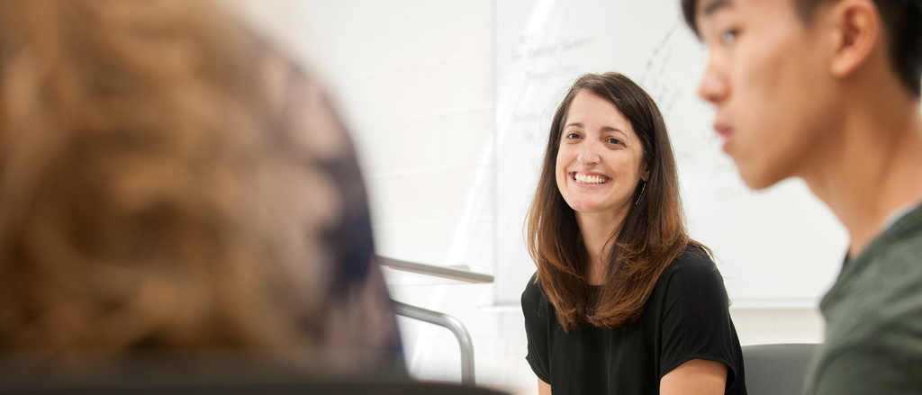 Instructor teaching writing